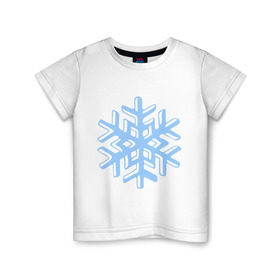 Детская футболка хлопок с принтом Объемная снежинка , 100% хлопок | круглый вырез горловины, полуприлегающий силуэт, длина до линии бедер | 2014 | happy | happy new year | new year | santa | год лошади | кристал | лошадь | новый год | объемная снежинка | олень | санта | санта клаус | светиться | снег | снежинка