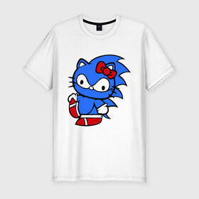 Мужская футболка премиум с принтом Kitty Sonic , 92% хлопок, 8% лайкра | приталенный силуэт, круглый вырез ворота, длина до линии бедра, короткий рукав | 