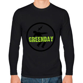 Мужской лонгслив хлопок с принтом Green Day Circle , 100% хлопок |  | green day circle | зеленый день | музыка | рок