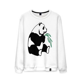 Мужской свитшот хлопок с принтом Панда и бамбук , 100% хлопок |  | бамбук | животные | панда ест бамбук | панда и бамбук