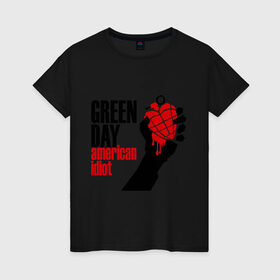 Женская футболка хлопок с принтом Green day. American idiot (1) , 100% хлопок | прямой крой, круглый вырез горловины, длина до линии бедер, слегка спущенное плечо | green day | green day граната | green day. american idiot | heavy metal | metal | rock | trash metal | альтернатива | граната | грин дэй | квартет | метал | рок | рок группа | рок группы | трэш метал | хеви метал