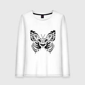 Женский лонгслив хлопок с принтом Тигровая бабочка , 100% хлопок |  | животные | иллюзия | полет мотылька | прикольные картинки | тигровая бабочка