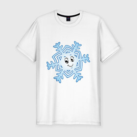 Мужская футболка премиум с принтом Рождественская снежинка , 92% хлопок, 8% лайкра | приталенный силуэт, круглый вырез ворота, длина до линии бедра, короткий рукав | Тематика изображения на принте: 