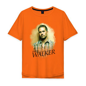 Мужская футболка хлопок Oversize с принтом Paul Walker , 100% хлопок | свободный крой, круглый ворот, “спинка” длиннее передней части | Тематика изображения на принте: paul walker | актер | пол уокер