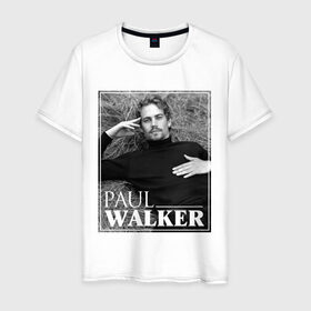 Мужская футболка хлопок с принтом Paul Walker , 100% хлопок | прямой крой, круглый вырез горловины, длина до линии бедер, слегка спущенное плечо. | Тематика изображения на принте: 