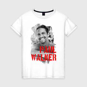Женская футболка хлопок с принтом Paul Walker , 100% хлопок | прямой крой, круглый вырез горловины, длина до линии бедер, слегка спущенное плечо | forsage | paul walker | the fast and the furious | актер | знаменитые личности