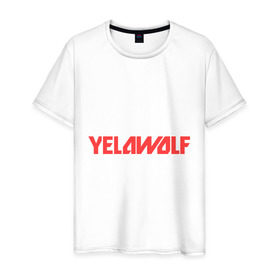 Мужская футболка хлопок с принтом Yelawolf red , 100% хлопок | прямой крой, круглый вырез горловины, длина до линии бедер, слегка спущенное плечо. | 