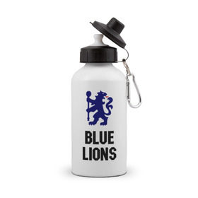 Бутылка спортивная с принтом blue lions (chelsea) , металл | емкость — 500 мл, в комплекте две пластиковые крышки и карабин для крепления | blue lions | blue lions (chelsea) | спорт | футбол