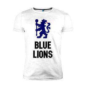 Мужская футболка премиум с принтом blue lions (chelsea) , 92% хлопок, 8% лайкра | приталенный силуэт, круглый вырез ворота, длина до линии бедра, короткий рукав | blue lions | blue lions (chelsea) | спорт | футбол