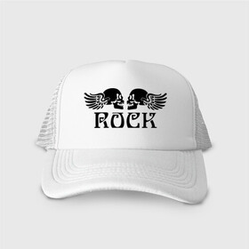 Кепка тракер с сеткой с принтом Rock (Рок) , трикотажное полотно; задняя часть — сетка | длинный козырек, универсальный размер, пластиковая застежка | Тематика изображения на принте: rock (рок) | кости | крылатые черепа | крылатый рок | музыка | разное | рок | черепа