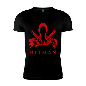 Мужская футболка премиум с принтом Hitman красный , 92% хлопок, 8% лайкра | приталенный силуэт, круглый вырез ворота, длина до линии бедра, короткий рукав | hitman | хитман