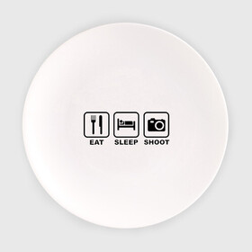 Тарелка с принтом Eat Sleep Shoot (Ешь, Спи, Фотографируй) , фарфор | диаметр - 210 мм
диаметр для нанесения принта - 120 мм | eat sleep shoot | вилка | ешь | кровать | снимок | сон | спи | фотоаппарат | фотографируй