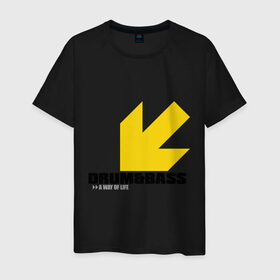 Мужская футболка хлопок с принтом Drum & Bass: A way of life , 100% хлопок | прямой крой, круглый вырез горловины, длина до линии бедер, слегка спущенное плечо. | музыка | электронная