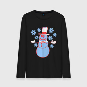 Мужской лонгслив хлопок с принтом Снеговик , 100% хлопок |  | Тематика изображения на принте: 2014 | веселый снеговичек | зима | новый год | свет | снег | снеговик | снеговичек | снежинка