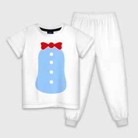 Детская пижама хлопок с принтом Костюм Пингвина , 100% хлопок |  брюки и футболка прямого кроя, без карманов, на брюках мягкая резинка на поясе и по низу штанин
 | костюм | костюм пингвина | праздник