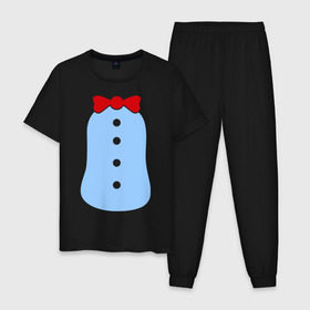 Мужская пижама хлопок с принтом Костюм Пингвина , 100% хлопок | брюки и футболка прямого кроя, без карманов, на брюках мягкая резинка на поясе и по низу штанин
 | Тематика изображения на принте: костюм | костюм пингвина | праздник