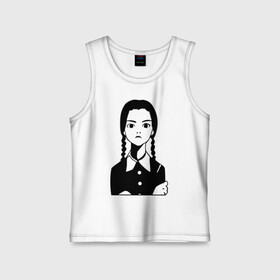 Детская майка хлопок с принтом Wednesday Addams ,  |  | wednesday addams | кино | мультфильмы и тв | семейка | семейка адамс