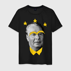Мужская футболка хлопок с принтом Брежнев , 100% хлопок | прямой крой, круглый вырез горловины, длина до линии бедер, слегка спущенное плечо. | Тематика изображения на принте: банан