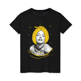 Женская футболка хлопок с принтом Монро , 100% хлопок | прямой крой, круглый вырез горловины, длина до линии бедер, слегка спущенное плечо | банан