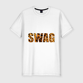 Мужская футболка премиум с принтом swag leopard , 92% хлопок, 8% лайкра | приталенный силуэт, круглый вырез ворота, длина до линии бедра, короткий рукав | space swag | swag | сваг | свег | свог | свэг