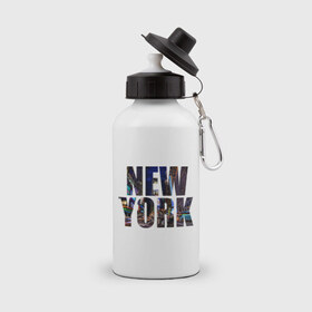 Бутылка спортивная с принтом New york , металл | емкость — 500 мл, в комплекте две пластиковые крышки и карабин для крепления | new york | urban style | город | ночной город | нью йорк | прикольные картинки