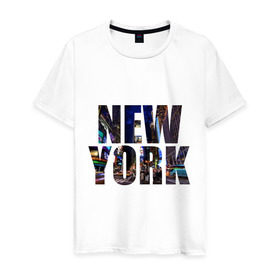 Мужская футболка хлопок с принтом New york , 100% хлопок | прямой крой, круглый вырез горловины, длина до линии бедер, слегка спущенное плечо. | new york | urban style | город | ночной город | нью йорк | прикольные картинки