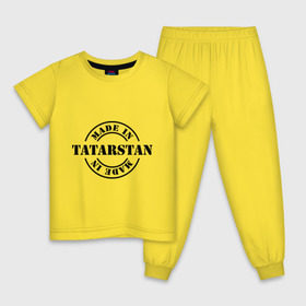 Детская пижама хлопок с принтом Made in tatarstan , 100% хлопок |  брюки и футболка прямого кроя, без карманов, на брюках мягкая резинка на поясе и по низу штанин
 | Тематика изображения на принте: made in tatarstan | регионы россии | татарстан