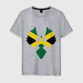Мужская футболка хлопок с принтом Jamaica bird , 100% хлопок | прямой крой, круглый вырез горловины, длина до линии бедер, слегка спущенное плечо. | флаг | ямайка птица