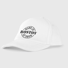 Детская бейсболка с принтом Made in Rostov (сделано в Ростове) , 100% хлопок | классический козырек, металлическая застежка-регулятор размера | Тематика изображения на принте: made in rostov | регионы россии | ростовская область | сделано в ростове