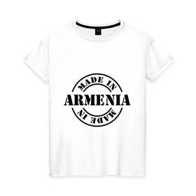 Женская футболка хлопок с принтом Made in Armenia (сделано в Армении) , 100% хлопок | прямой крой, круглый вырез горловины, длина до линии бедер, слегка спущенное плечо | made in armenia | армения | сделано в армении | туристические