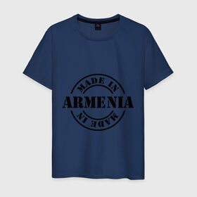 Мужская футболка хлопок с принтом Made in Armenia (сделано в Армении) , 100% хлопок | прямой крой, круглый вырез горловины, длина до линии бедер, слегка спущенное плечо. | made in armenia | армения | сделано в армении | туристические