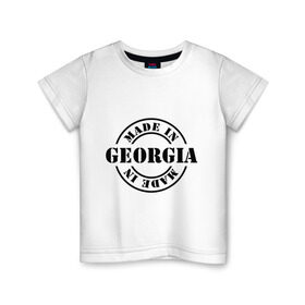 Детская футболка хлопок с принтом Made in Georgia (сделано в Грузии) , 100% хлопок | круглый вырез горловины, полуприлегающий силуэт, длина до линии бедер | made in georgia | грузия | сделано в грузии | туристические