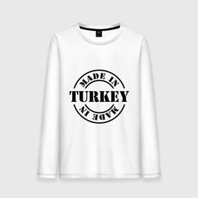 Мужской лонгслив хлопок с принтом Made in Turkey (сделано в Турции) , 100% хлопок |  | made in turkey | сделано в турции | туристические | турция