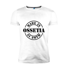 Мужская футболка премиум с принтом Made in Ossetia (сделано в Осетии) , 92% хлопок, 8% лайкра | приталенный силуэт, круглый вырез ворота, длина до линии бедра, короткий рукав | made in ossetia | кавказ | регионы россии | сделано в осетии