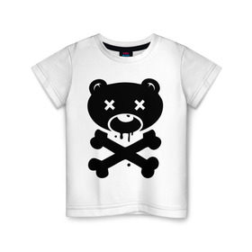 Детская футболка хлопок с принтом Мертвый медведь , 100% хлопок | круглый вырез горловины, полуприлегающий силуэт, длина до линии бедер | зомби