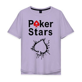 Мужская футболка хлопок Oversize с принтом Poker Stars , 100% хлопок | свободный крой, круглый ворот, “спинка” длиннее передней части | Тематика изображения на принте: pokerstars