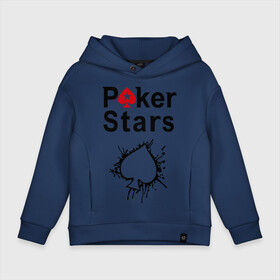 Детское худи Oversize хлопок с принтом Poker Stars , френч-терри — 70% хлопок, 30% полиэстер. Мягкий теплый начес внутри —100% хлопок | боковые карманы, эластичные манжеты и нижняя кромка, капюшон на магнитной кнопке | Тематика изображения на принте: pokerstars