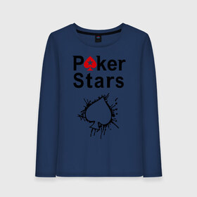 Женский лонгслив хлопок с принтом Poker Stars , 100% хлопок |  | Тематика изображения на принте: pokerstars