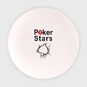 Тарелка 3D с принтом Poker Stars , фарфор | диаметр - 210 мм
диаметр для нанесения принта - 120 мм | Тематика изображения на принте: pokerstars