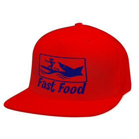 Кепка снепбек с прямым козырьком с принтом fast food - быстрая еда , хлопок 100% |  | fast food | fast food   быстрая еда | акула | быстрая еда | еда | прикольные картинки