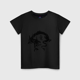 Детская футболка хлопок с принтом Дракон в японском стиле , 100% хлопок | круглый вырез горловины, полуприлегающий силуэт, длина до линии бедер | дракон | дракон в японском стиле | монстры | привидения и дьяволы | японский стиль