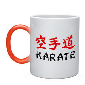 Кружка хамелеон с принтом Karate (Карате) , керамика | меняет цвет при нагревании, емкость 330 мл | karate | борьба | единоборства | карате | спорт