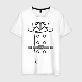 Мужская футболка хлопок с принтом Костюм инспектора , 100% хлопок | прямой крой, круглый вырез горловины, длина до линии бедер, слегка спущенное плечо. | 