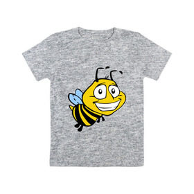 Детская футболка хлопок с принтом Пчелка , 100% хлопок | круглый вырез горловины, полуприлегающий силуэт, длина до линии бедер | веселая пчелка | животные | мед | полоски | пчелка | шмель