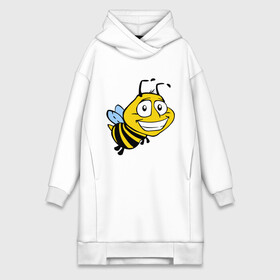 Платье-худи хлопок с принтом Пчелка ,  |  | веселая пчелка | животные | мед | полоски | пчелка | шмель