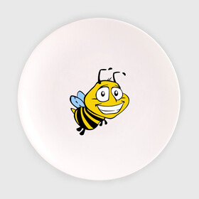 Тарелка с принтом Пчелка , фарфор | диаметр - 210 мм
диаметр для нанесения принта - 120 мм | веселая пчелка | животные | мед | полоски | пчелка | шмель