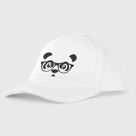 Детская бейсболка с принтом Панда в очках , 100% хлопок | классический козырек, металлическая застежка-регулятор размера | Тематика изображения на принте: панда