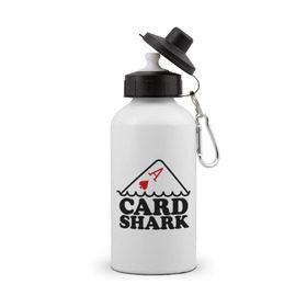 Бутылка спортивная с принтом Карточная акула , металл | емкость — 500 мл, в комплекте две пластиковые крышки и карабин для крепления | pokerstars