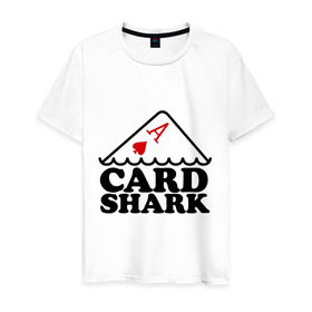 Мужская футболка хлопок с принтом Карточная акула , 100% хлопок | прямой крой, круглый вырез горловины, длина до линии бедер, слегка спущенное плечо. | pokerstars