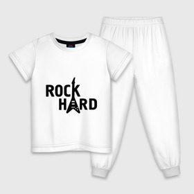 Детская пижама хлопок с принтом Rock hard , 100% хлопок |  брюки и футболка прямого кроя, без карманов, на брюках мягкая резинка на поясе и по низу штанин
 | rock | рок